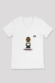 Pharrell Williams Baskılı Beyaz V Yaka Unisex Tişört
