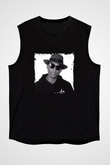 Pharrell Williams Baskılı Unisex Siyah Kolsuz Tişört
