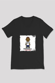 Pharrell Williams Baskılı Unisex Siyah V Yaka Tişört