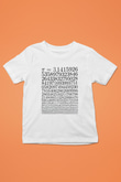 Pi Sayısı Baskılı Unisex Beyaz Tişört Baskılı Unisex Siyah Çocuk Tişört