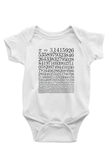 Pi Sayısı Baskılı Unisex Beyaz Tişört Baskılı Unisex Siyah Bebek Body - Zıbın