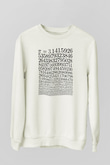 Pi Sayısı Baskılı Unisex Beyaz Tişört Baskılı Unisex Siyah Sweatshirt