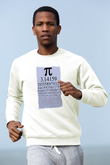 Pi Sayısı Matematik Sabiti Baskılı Unisex Beyaz Sweatshirt