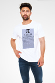 Pi Sayısı Matematik Sabiti Baskılı Unisex Beyaz Tişört