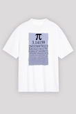 Pi Sayısı Matematik Sabiti Baskılı Unisex Beyaz Oversize Tişört