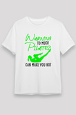 Pilates Baskılı Unisex Beyaz Tişört - Tshirt