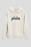 Pilates Baskılı Unisex Ekru Hoodie
