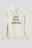 Pilates Baskılı Unisex Ekru Hoodie