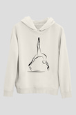 Pilates Baskılı Unisex Ekru Hoodie