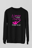 Pilates Baskılı Unisex Siyah Sweatshirt