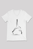 Pilates Baskılı Unisex V Yaka Tişört - Tshirt