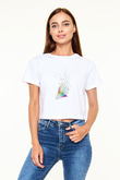 Pink Floyd Beyaz Croptop Tişört