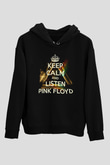 Pink Floyd Keep Calm And Listen Siyah Unisex Hoodie