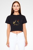 Pink Floyd Siyah Crop Top Tişört