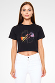 Pink Floyd Siyah Crop Top Tişört