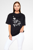Pink Floyd Siyah Unisex Oversize Tişört T-Shirt