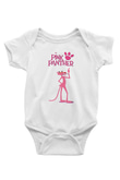Pink Panther Baskılı Beyaz Unisex Bebek Body - Zıbın