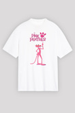 Pink Panther Beyaz Unisex Oversize Tişört