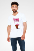 Pink Panther Beyaz Unisex V Yaka Tişört