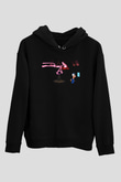 Pink Panther Siyah Unisex Kapüşonlu Sweatshirt