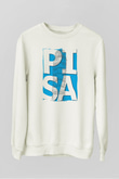Pisa Kulesi Beyaz Unisex Sweatshirt