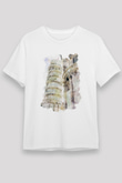 Pisa Kulesi Beyaz Unisex Tişört T-Shirt - TişörtFabrikası