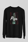 Pisa Kulesi Siyah Unisex Sweatshirt