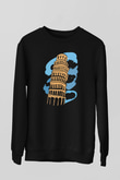 Pisa Kulesi Siyah Unisex Sweatshirt