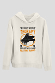 Piyanist Beyaz Unisex Kapüşonlu Sweatshirt