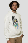 Piyanist Beyaz Unisex Kapüşonlu Sweatshirt