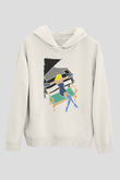 Piyanist Beyaz Unisex Kapüşonlu Sweatshirt