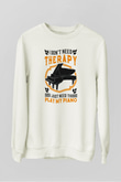Piyanist Beyaz Unisex Sweatshirt