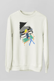 Piyanist Beyaz Unisex Sweatshirt