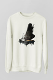 Piyanist Beyaz Unisex Sweatshirt