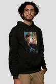 Piyanist Siyah Unisex Kapüşonlu Sweatshirt