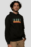 Piyanist Siyah Unisex Kapüşonlu Sweatshirt