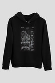 Piyanist Siyah Unisex Kapüşonlu Sweatshirt