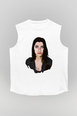 Pj Harvey Baskılı Beyaz Unisex Kolsuz Tişört - Tshirt