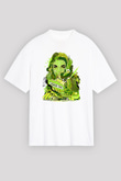 Pj Harvey Baskılı Beyaz Unisex Oversize Tişört - Tshirt