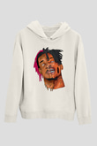 Playboi Carti Baskılı Beyaz Unisex Kapüşonlu Sweatshirt