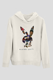 Playboi Carti Baskılı Beyaz Unisex Kapüşonlu Sweatshirt