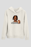 Playboi Carti Baskılı Beyaz Unisex Kapüşonlu Sweatshirt