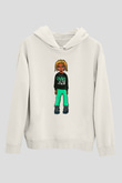 Playboi Carti Baskılı Beyaz Unisex Kapüşonlu Sweatshirt