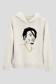 Playboi Carti Baskılı Beyaz Unisex Kapüşonlu Sweatshirt
