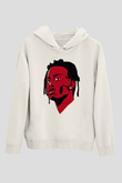 Playboi Carti Baskılı Beyaz Unisex Kapüşonlu Sweatshirt