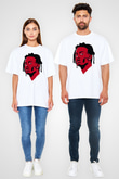 Playboi Carti Baskılı Beyaz Unisex Oversize Tişört - Tshirt