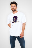 Playboi Carti Baskılı Beyaz Unisex Oversize Tişört - Tshirt
