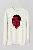 Playboi Carti Baskılı Beyaz Unisex Sweatshirt