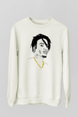 Playboi Carti Baskılı Beyaz Unisex Sweatshirt