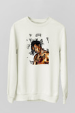 Playboi Carti Baskılı Beyaz Unisex Sweatshirt